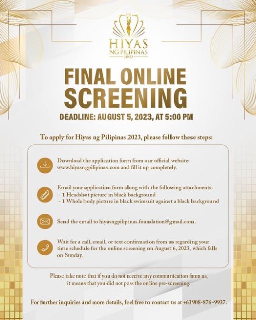 Final Online Screening for Hiyas ng Pilipinas 2023