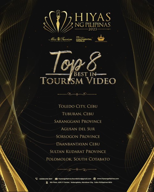 HIYAS NG PILIPINAS 2023 TOP 8 BEST IN TOURISM VIDEO (in no particular order)