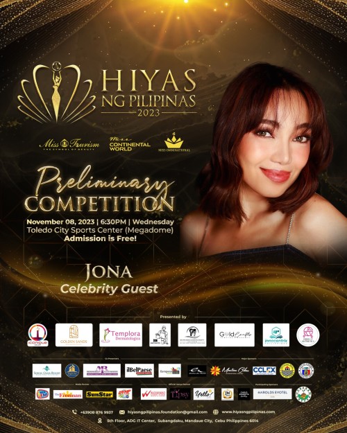 Catch Jona, live tomorrow, November 8, 2023, at 6:30 PM in the Toledo City Sports Center Megadome for the Hiyas ng Pilipinas 2023 preliminary competition.