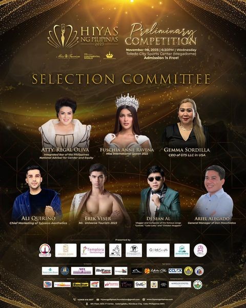 Preliminary Competition Selection Committees for Hiyas ng Pilipinas 2023!